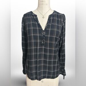 Sanctuary Anthropologie Sun Up To Sun Down Long Sleeve Plaid Shirt Size Small